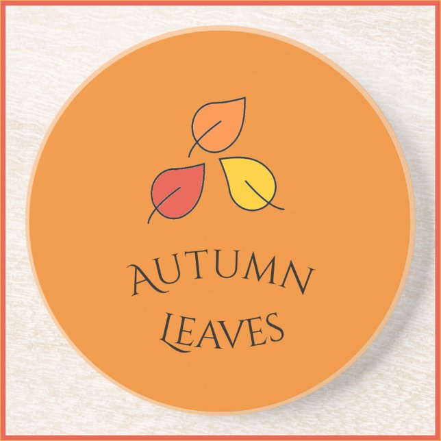 Orange and Gold Autumn Leaves Design Coaster (Creator Uploaded)
