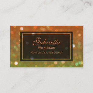 Orange And Gold Glitz Business Cards