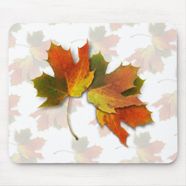 Orange And Golden  Autumn Leaves Mouse Pad (Front)