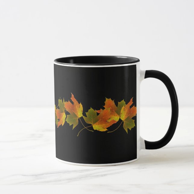 Orange And Golden  Autumn Leaves Mug (Right)