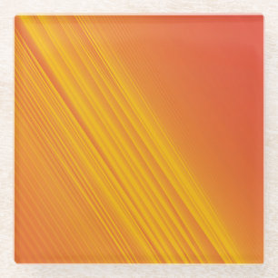 Orange and golden yellow gradient design glass coaster
