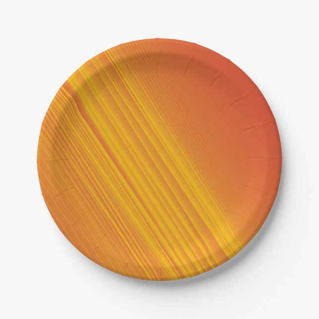 Orange and golden yellow gradient design paper plate (Front)