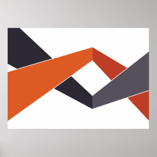 Orange and Gray Geometric Poster