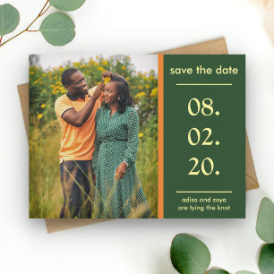 Orange and Green African Couple Save The Date Announcement Postcard