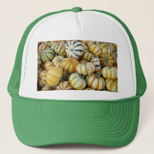 Orange and Green Autumn Harvest Gourds Trucker Hat