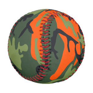 Orange and Green Camouflage, Military, Army Baseball