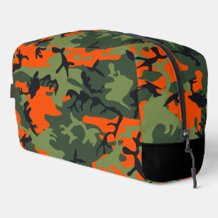 Orange and Green Camouflage, Military, Army Dopp Kit