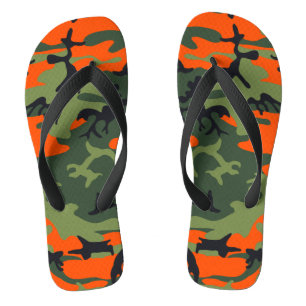 Orange and Green Camouflage, Military, Army Jandals