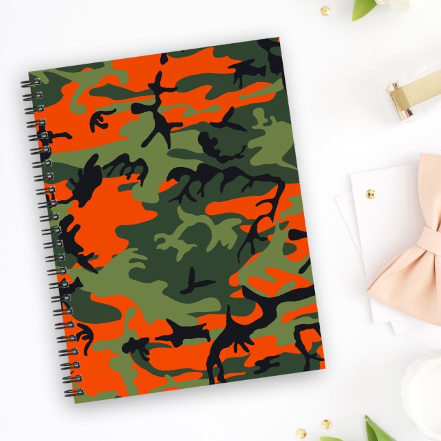 Orange and Green Camouflage, Military, Army Notebook (Creator Uploaded)