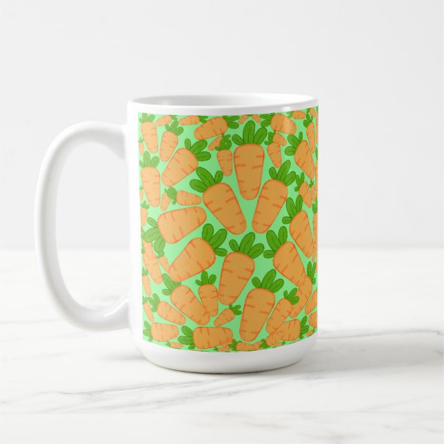 Orange And Green Carrots Coffee Mug (Left)