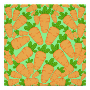 Orange And Green Carrots Poster