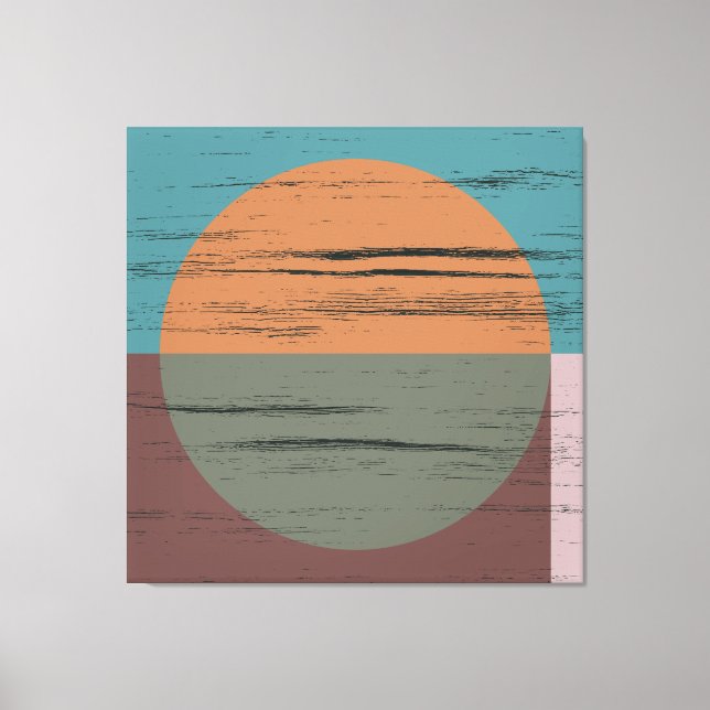 Orange And Green Circle Canvas Print (Front)
