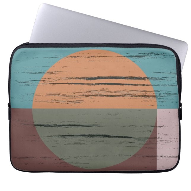 Orange And Green Circle Laptop Sleeve (Front)