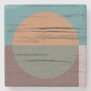 Orange And Green Circle Stone Coaster
