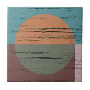 Orange And Green Circle Tile