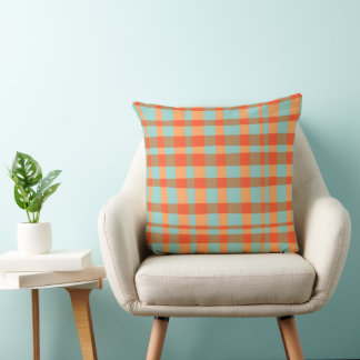 Orange-and-green-gingham  cushion
