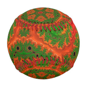 Orange and Green Kaleidoscope Baseball