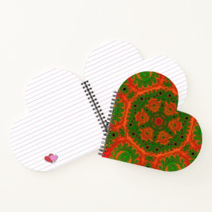 Orange and Green Kaleidoscope Heart Notebook