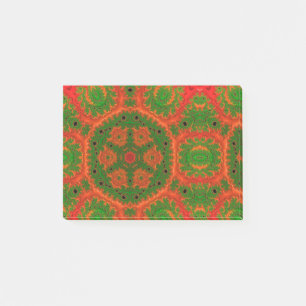 Orange and Green Kaleidoscope Post It Notes