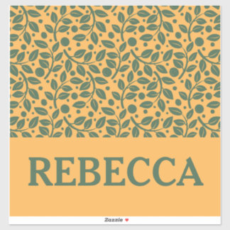 Orange and Green Leaf Pattern Luggage