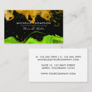 Orange and Green Neon Borders Business Card