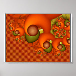 Orange And Green Number 1 Poster