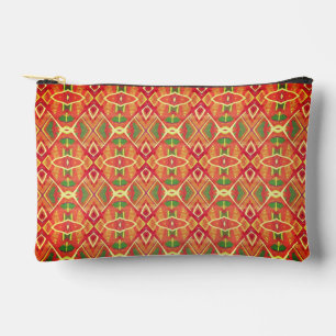 Orange and green pattern accessory pouch