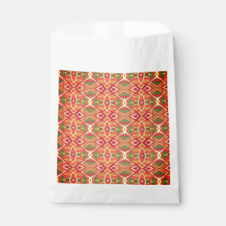 Orange and green pattern favour bags