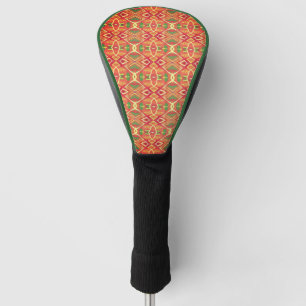 Orange and green pattern  golf head cover