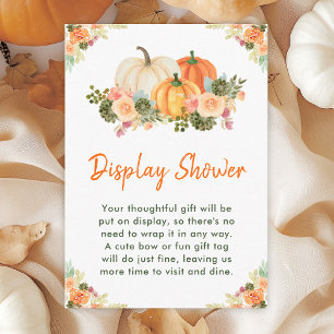 Orange and Green Pumpkins Baby Display Shower Enclosure Card