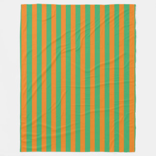 Orange And Green Stripes Fleece Blanket