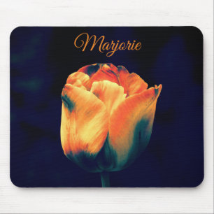 Orange and Green Tulip *Personalise* Mouse Pad