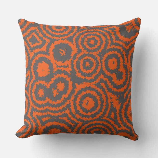 orange and grey abstract cushion (Front)
