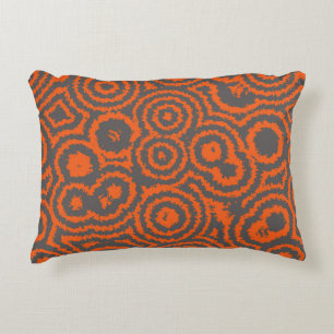 orange and grey abstract decorative cushion