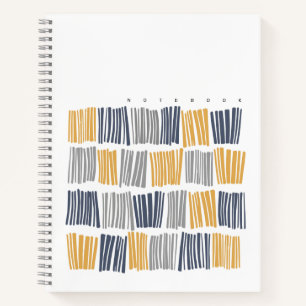 Orange and Grey Abstract Lines Notebook