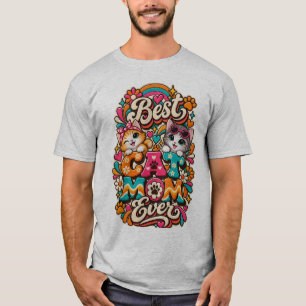 Orange and grey Best cat mum ever T-Shirt