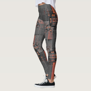 Orange and Grey Crossroads Leggings