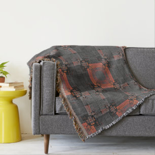 Orange and Grey Crossroads Throw Blanket