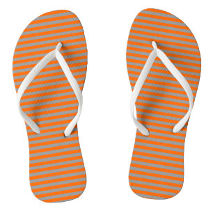 Orange and Grey Vintage Thin Stripes Jandals