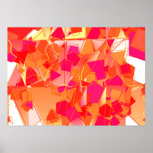 Orange and hot pink abstract poster