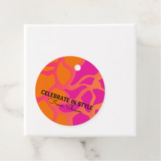 Orange and Hot Pink Gradient Celebrate In Style Favour Tags