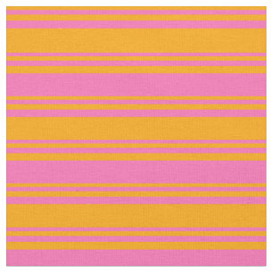 Orange and Hot Pink Lines Fabric