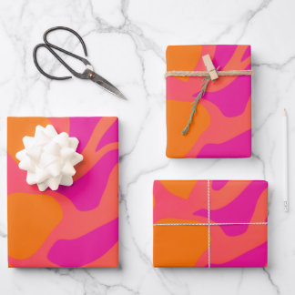 Orange and Hot Pink Photo Gradient Wrapping Paper
