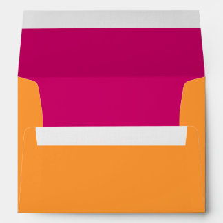 Orange and Hot Pink Return Address Wedding Envelopes