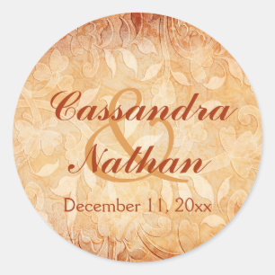 Orange and Ivory Floral Envelope Seal