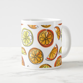Orange and Lemon Illustration Large Coffee Mug