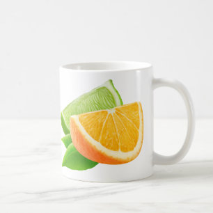 Orange and lime coffee mug