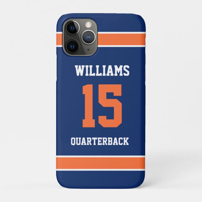 Orange and Navy Blue Case-Mate iPhone Case (Back)