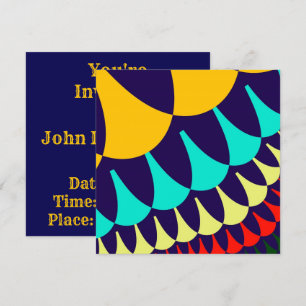 Orange and Navy Blue Scales Invitation