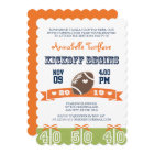 Orange and Navy Football Birthday Party Invite